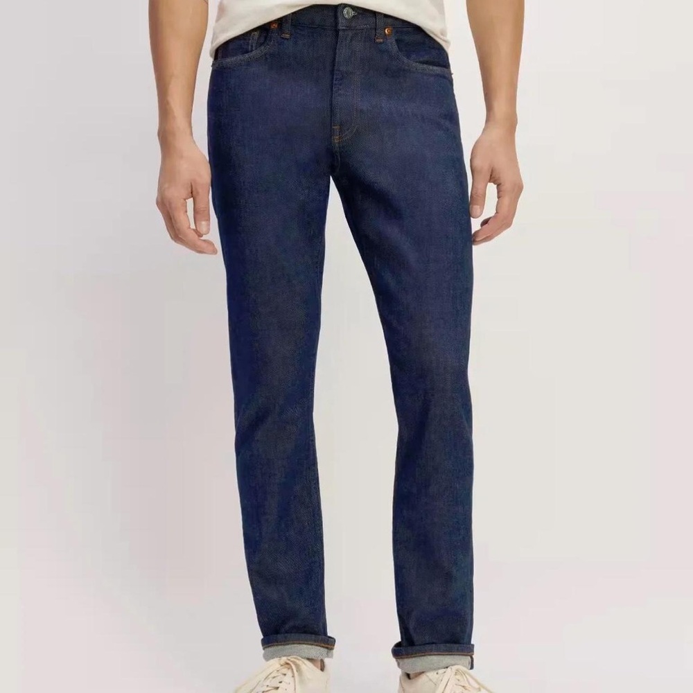 Everlane The Selvedge Slim Fit Jean In Indigo Rinse - Dark Blue Wash